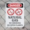 Signmission Natural Gas No Smoking Danger Sign, Plastic, 7in W x 10in L, 2PK OS-2PACK-DS-P-710-V-1454 - alternate 2